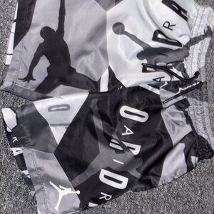 Jordan Black, Gray and White Boys Swim Trunks